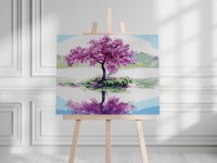 Kwitnąca wiśnia Sakura - Malowanie po numerach