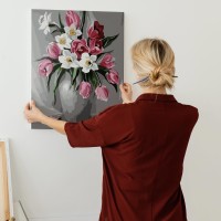 Żonkile i tulipany w wazonie - Malowanie po numerach