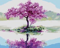 Kwitnąca wiśnia Sakura - Malowanie po numerach