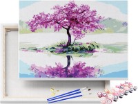 Kwitnąca wiśnia Sakura - Malowanie po numerach