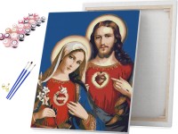 Serce Jezusa i Serce Matki Bożej - Malowanie po numerach