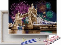Fajerwerki nad Tower Bridge w Londynie - Malowanie po numerach