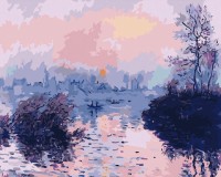 Zachód słońca nad Sekwaną - Claude Monet - Malowanie po numerach