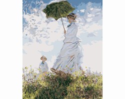 Kobieta z parasolem - Claude Monet - Malowanie po numerach