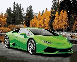 Lamborghini Huracan - samochód sportowy - Malowanie po numerach