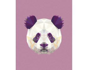 Kolorowa geometryczna panda - Malowanie po numerach