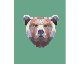 Geometryczny niedźwiedź - Malowanie po numerach