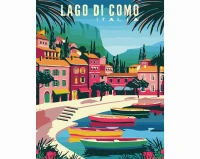 Lago di Como - jezioro w górach - Malowanie po numerach