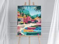 Lago di Como - jezioro w górach - Malowanie po numerach