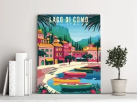 Lago di Como - jezioro w górach - Malowanie po numerach