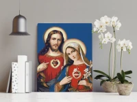 Serce Jezusa i Serce Matki Bożej - Malowanie po numerach