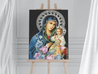 Ikona Matki Bożej - Maryja z Jezusem - Malowanie po numerach 