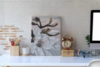 Drzewo biały kwiat magnolii - Malowanie ponumerach
