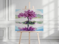 Kwitnąca wiśnia Sakura - Malowanie po numerach