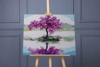 Kwitnąca wiśnia Sakura - Malowanie po numerach