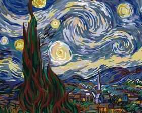 Gwiaździsta noc 2 -  Vincent van Gogh - Malowanie po numerach