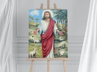 Jezus Chrystus Dobry Pasterz - Malowanie po numerach