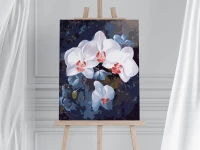Biały storczyk orchidea - Malowanie po numerach 