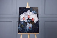 Biały storczyk orchidea - Malowanie po numerach 