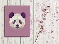 Kolorowa geometryczna panda - Malowanie po numerach