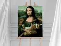 Mona Lisa z kotem  - Malowanie po numerach