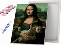 Mona Lisa z kotem  - Malowanie po numerach