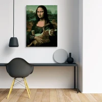 Mona Lisa z kotem  - Malowanie po numerach