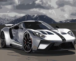 Sportowy samochód Ford GT  - Malowanie po numerach