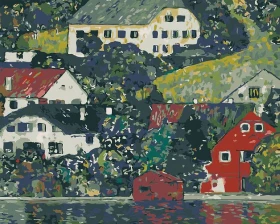 Domy w Unterach - Gustav Klimt -  Malowanie po numerach