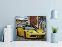 Żółte Ferrari 458 - samochód sportowy - Malowanie po numerach