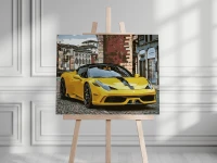 Żółte Ferrari 458 - samochód sportowy - Malowanie po numerach