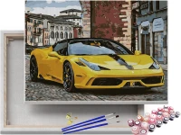 Żółte Ferrari 458 - samochód sportowy - Malowanie po numerach