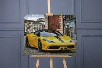 Żółte Ferrari 458 - samochód sportowy - Malowanie po numerach