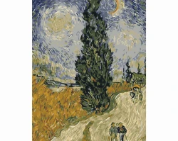 Droga z cyprysem i gwiazdą - Vincent van Gogh - Malowanie po numerach