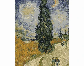 Droga z cyprysem i gwiazdą - Vincent van Gogh - Malowanie po numerach