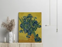 Wazon z irysami na żółtym tle - Van Gogh - Malowanie po numerach