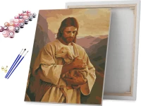 Jezus z owieczką - Malowanie po numerach