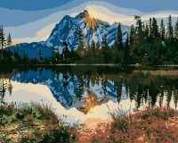 Górski pejzaż Mount Baker - Malowanie po numerach