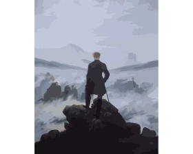 Wędrowiec nad morzem  mgły - Caspar Friedrich - Malowanie po numerach 
