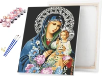 Ikona Matki Bożej - Maryja z Jezusem - Malowanie po numerach 