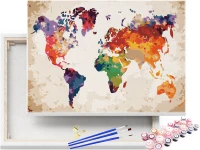 Stara mapa świata retro - Malowanie po numerach