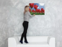 Pole czerwonych tulipanów - Malowanie po numerach