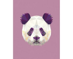 Kolorowa geometryczna panda - Malowanie po numerach