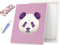 Kolorowa geometryczna panda - Malowanie po numerach