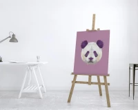 Kolorowa geometryczna panda - Malowanie po numerach