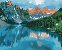Jezioro Moraine  w Kanadzie - Malowanie po numerach