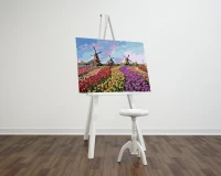 Pole tulipanów w Holandii - Malowanie po numerach