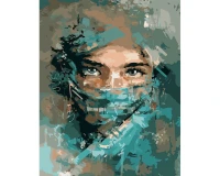 Portret pielęgniarki w masce - Malowanie po numerach