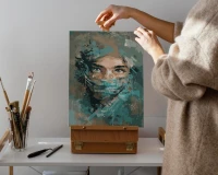 Portret pielęgniarki w masce - Malowanie po numerach