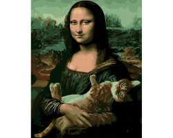 Mona Lisa z kotem  - Malowanie po numerach